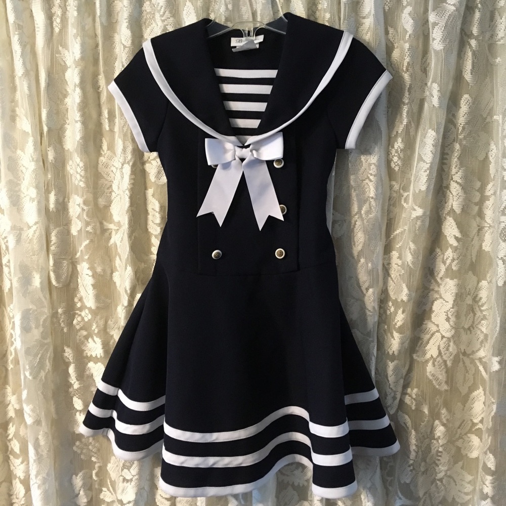 Adorable Girls Bonnie Jean Sailor Dress